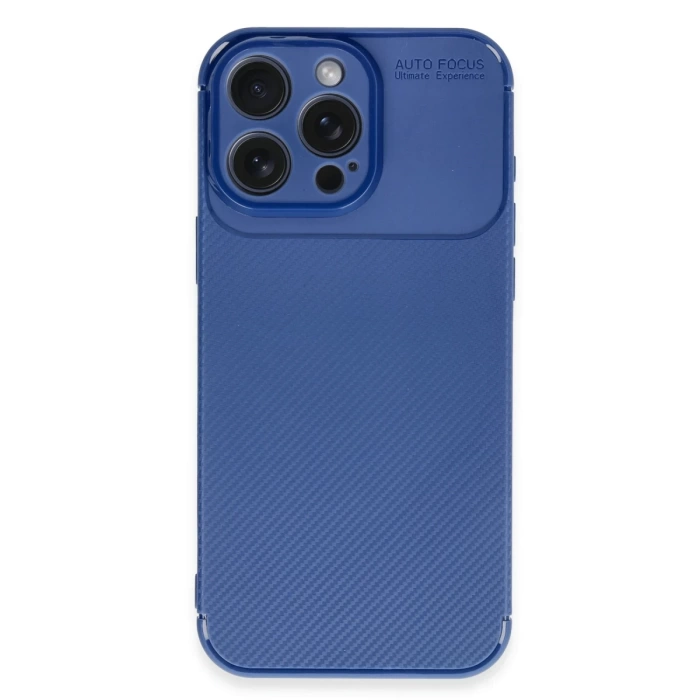 Newface iPhone 16 Pro Max Kılıf Auto Focus Karbon Kapak - Lacivert