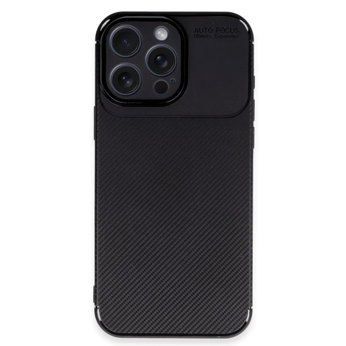 Newface iPhone 16 Pro Max Kılıf Auto Focus Karbon Kapak - Siyah