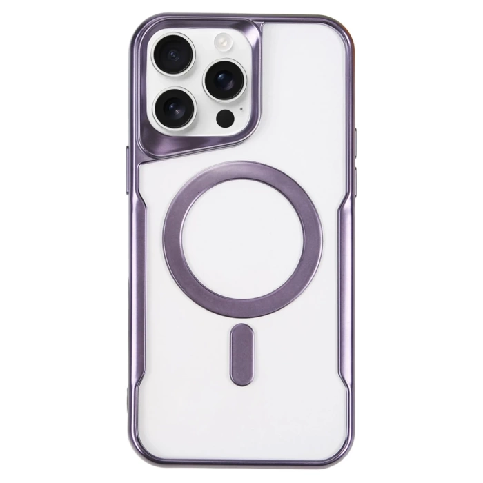 Newface iPhone 16 Pro Max Kılıf Boyi Magsafe Silikon Kapak - Derin Mor