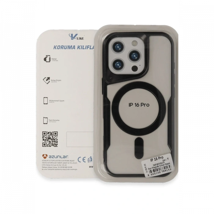Newface iPhone 16 Pro Max Kılıf Boyi Magsafe Silikon Kapak - Siyah