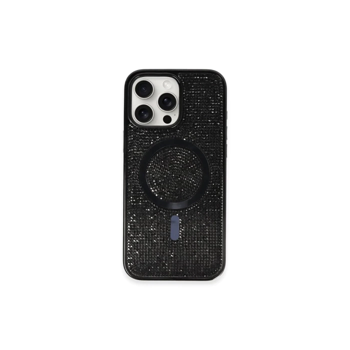 Newface iPhone 16 Pro Max Kılıf Diamond Magsafe Kapak - Siyah