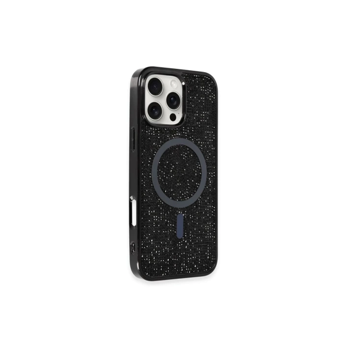 Newface iPhone 16 Pro Max Kılıf Diamond Magsafe Kapak - Siyah