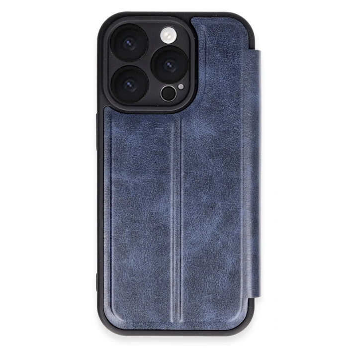 Newface iPhone 16 Pro Max Kılıf Flip Cover - Lacivert