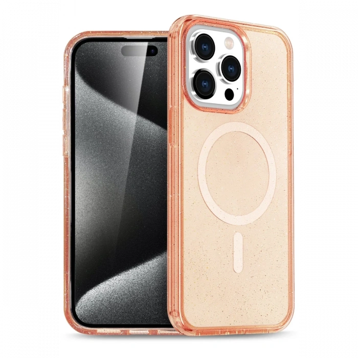 Newface iPhone 16 Pro Max Kılıf Glow Magsafe Kapak - Turuncu