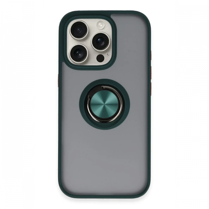 Newface iPhone 16 Pro Max Kılıf Montreal Yüzüklü Silikon Kapak