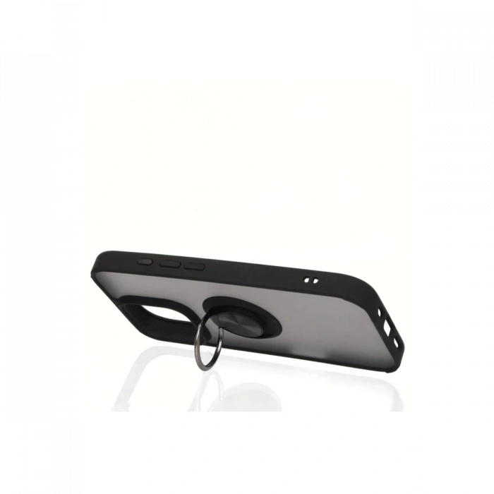 Newface iPhone 16 Pro Max Kılıf Montreal Yüzüklü Silikon Kapak - Siyah