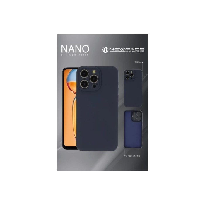 Newface iPhone 16 Pro Max Kılıf Nano içi Kadife Silikon - Mavi