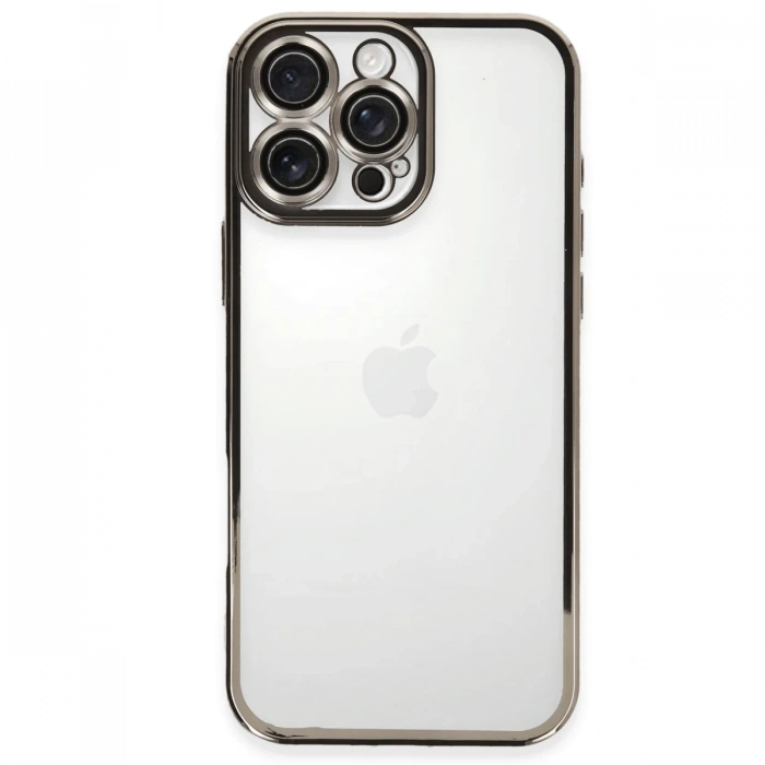 Newface iPhone 16 Pro Max Kılıf Razer Lensli Silikon - Titanyum Gri