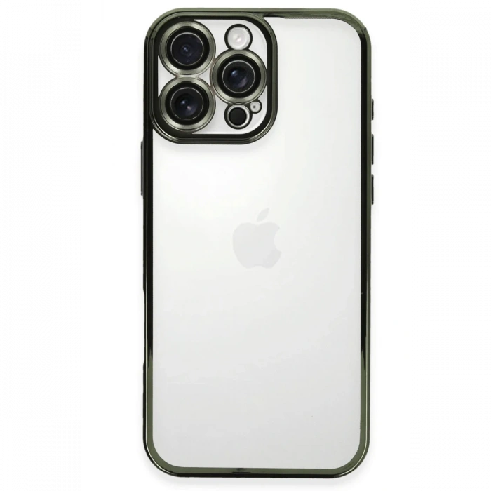 Newface iPhone 16 Pro Max Kılıf Razer Lensli Silikon - Yeşil