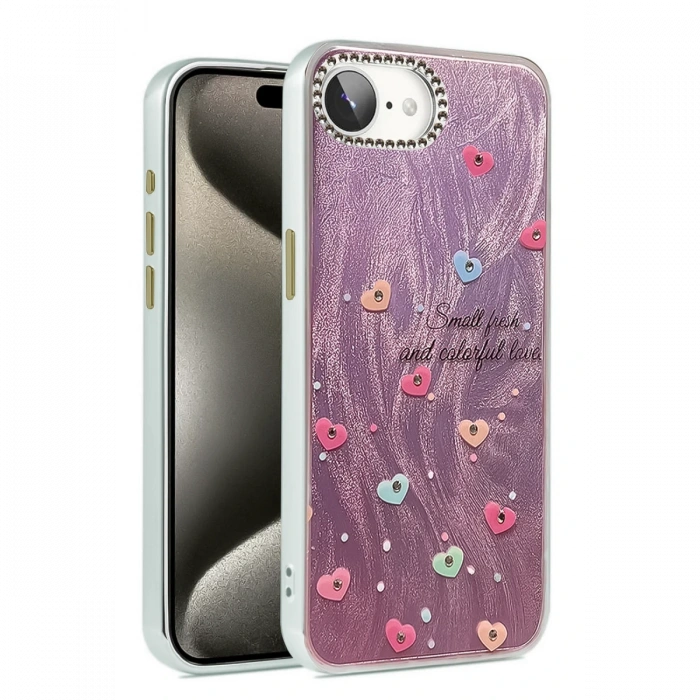 Newface iPhone 16E Kılıf Blade Aynalı Desenli Kapak