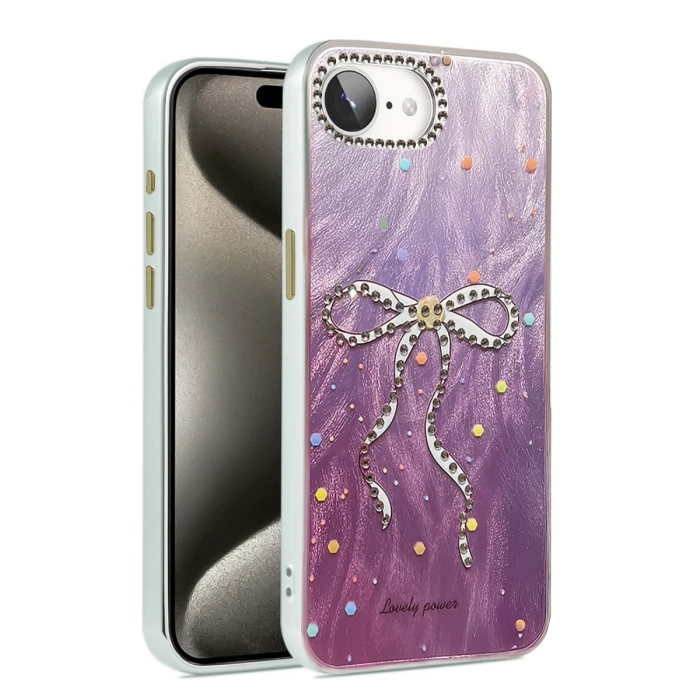 Newface iPhone 16E Kılıf Blade Aynalı Desenli Kapak
