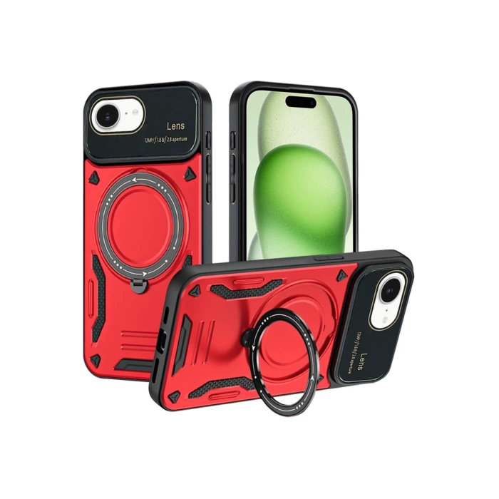 Newface iPhone 16E Kılıf Joy Lens Standlı Kapak
