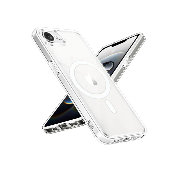 Newface iPhone 16E Kılıf Magneticsafe Şeffaf Silikon - Şeffaf