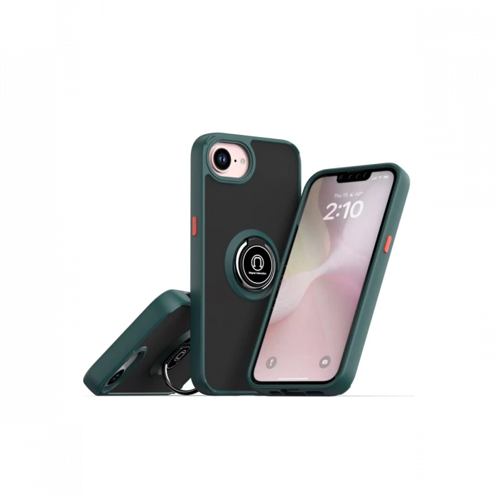 Newface iPhone 16E Kılıf Montreal Yüzüklü Silikon Kapak