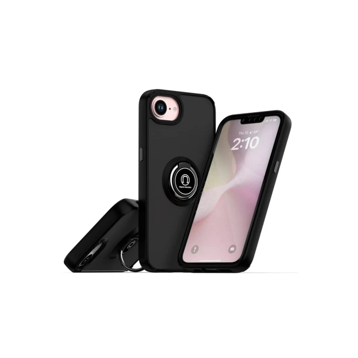 Newface iPhone 16E Kılıf Montreal Yüzüklü Silikon Kapak
