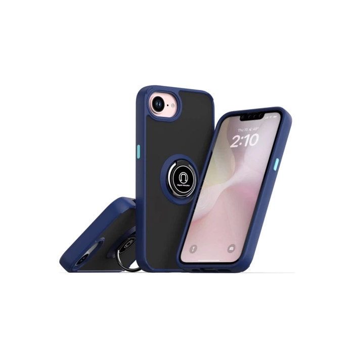 Newface iPhone 16E Kılıf Montreal Yüzüklü Silikon Kapak