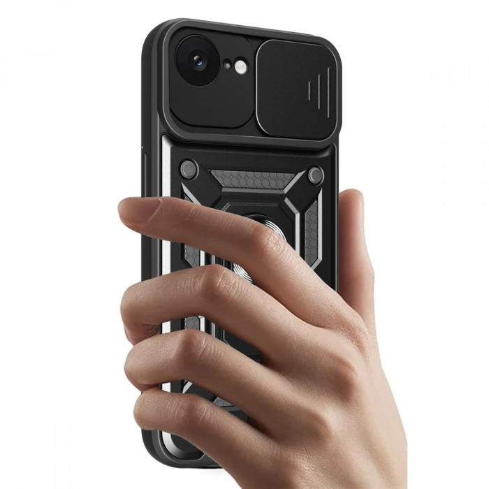 Newface iPhone 16E Kılıf Pars Lens Yüzüklü Silikon
