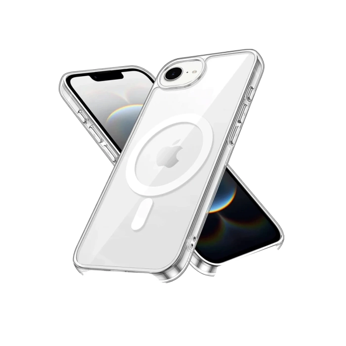 Newface iPhone 16E Kılıf Pc Real Magsafe Kapak - Şeffaf