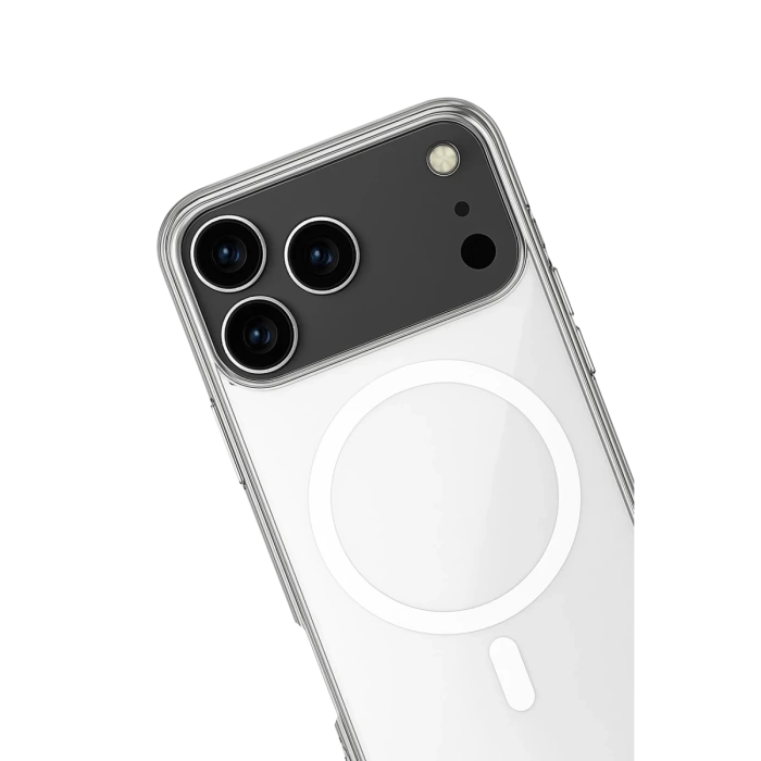 Newface iPhone 17 Pro Kılıf Magneticsafe Şeffaf Silikon - Şeffaf