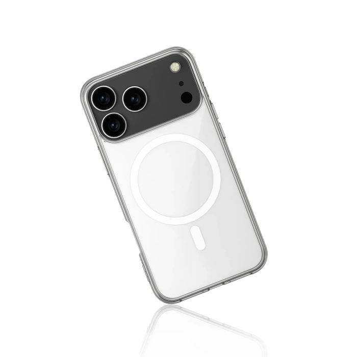 Newface iPhone 17 Pro Kılıf Magneticsafe Şeffaf Silikon - Şeffaf