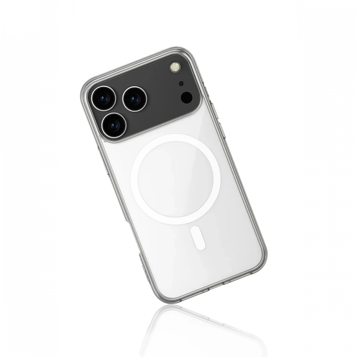 Newface iPhone 17 Pro Max Kılıf Magneticsafe Şeffaf Silikon - Şeffaf