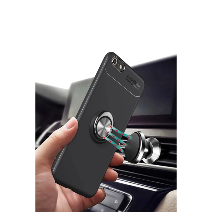 Newface iPhone 6 Kılıf Range Yüzüklü Silikon - Kırmızı