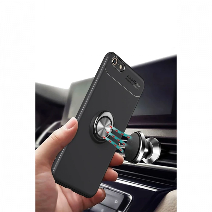 Newface iPhone 6 Kılıf Range Yüzüklü Silikon - Kırmızı