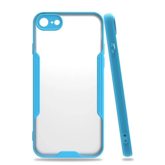 Newface iPhone 7 Kılıf Platin Silikon - Mavi