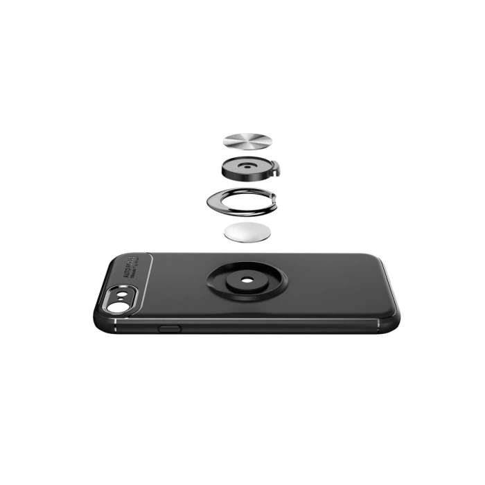 Newface iPhone 7 Kılıf Range Yüzüklü Silikon - Kırmızı