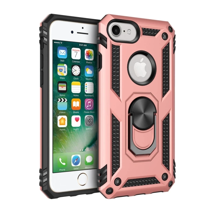 Newface iPhone 7 Kılıf Sofya Yüzüklü Silikon Kapak