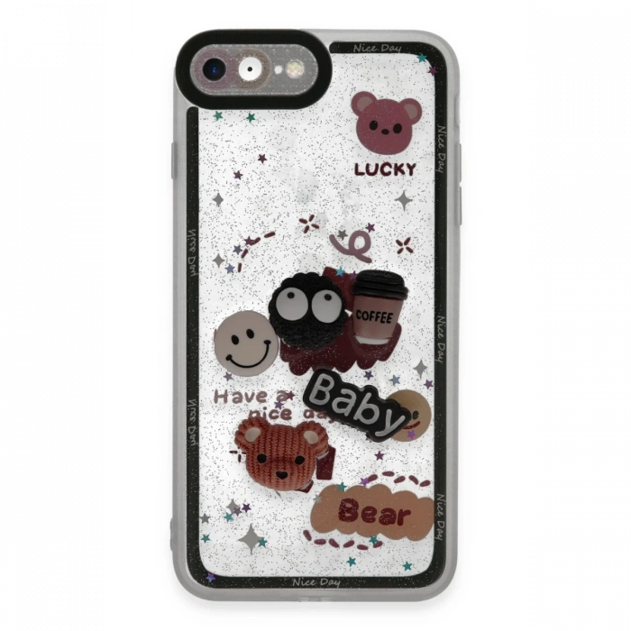 Newface iPhone 7 Kılıf Sweet Desenli Silikon Kapak - Sarı