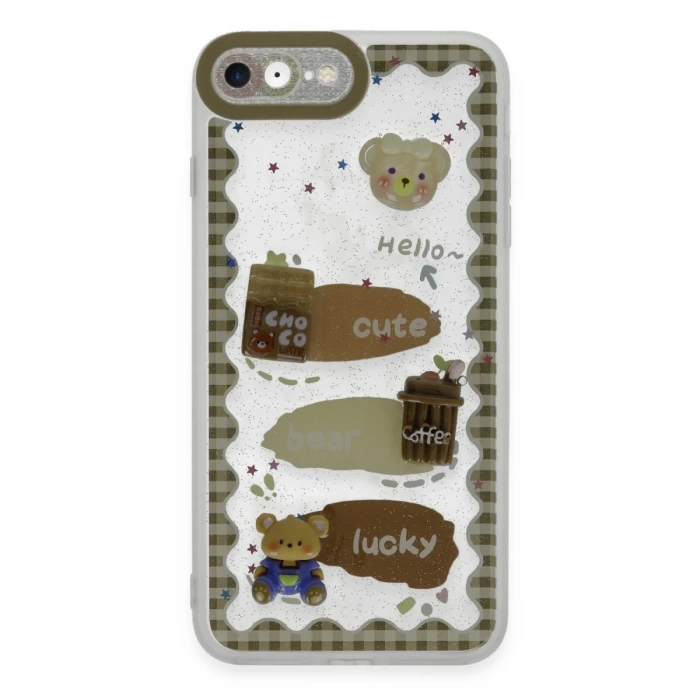 Newface iPhone 7 Kılıf Sweet Desenli Silikon Kapak - Şeffaf