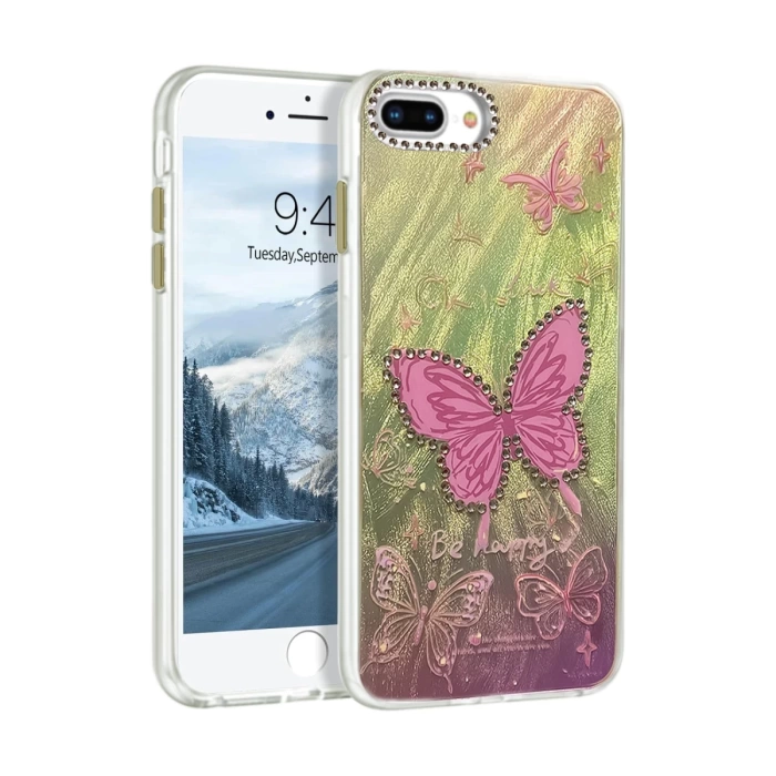 Newface iPhone 7 Plus Kılıf Blade Aynalı Desenli Kapak