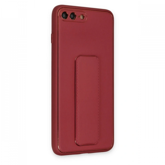 Newface iPhone 7 Plus Kılıf Coco Deri Standlı Kapak - Fuşya