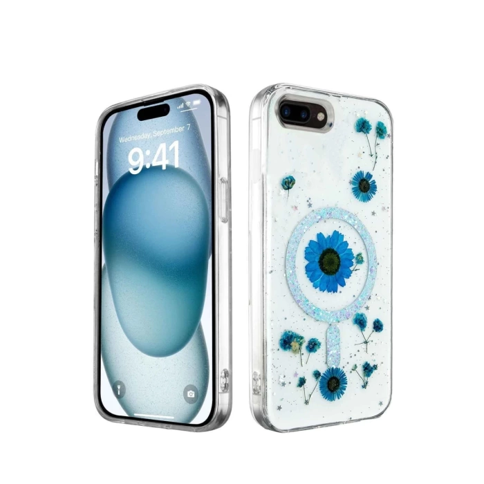 Newface iPhone 7 Plus Kılıf Daisy Simli Magsafe Kapak
