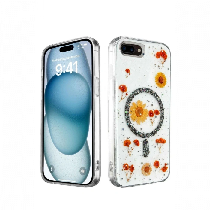 Newface iPhone 7 Plus Kılıf Daisy Simli Magsafe Kapak