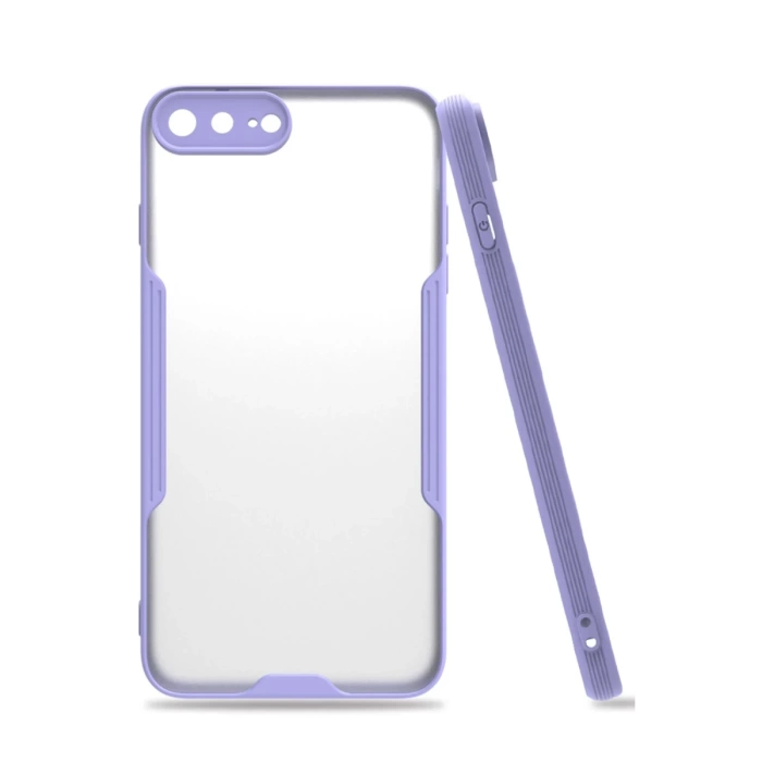 Newface iPhone 7 Plus Kılıf Platin Silikon - Lila