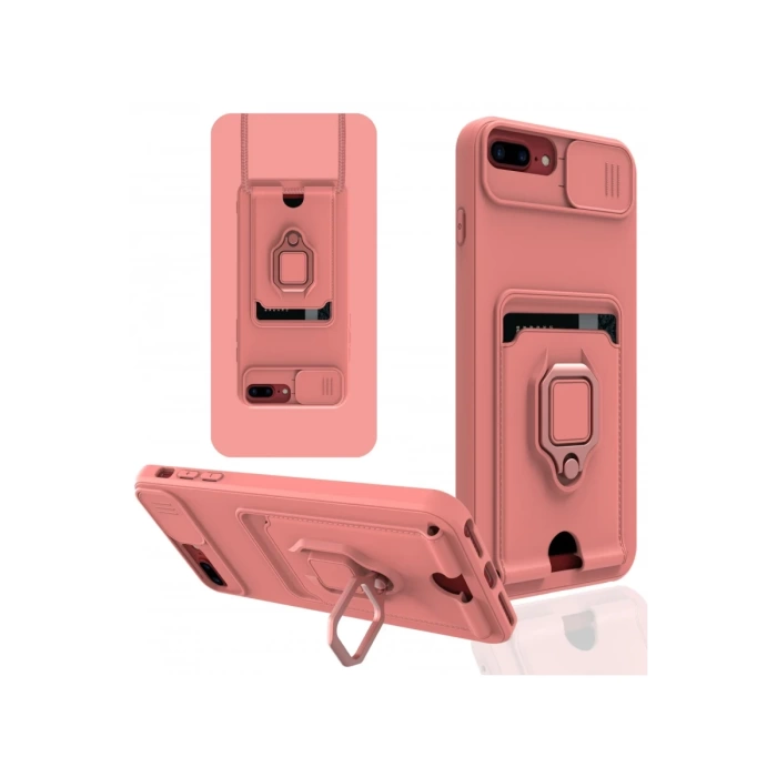 Newface iPhone 7 Plus Kılıf Zuma Kartvizitli Yüzüklü Silikon