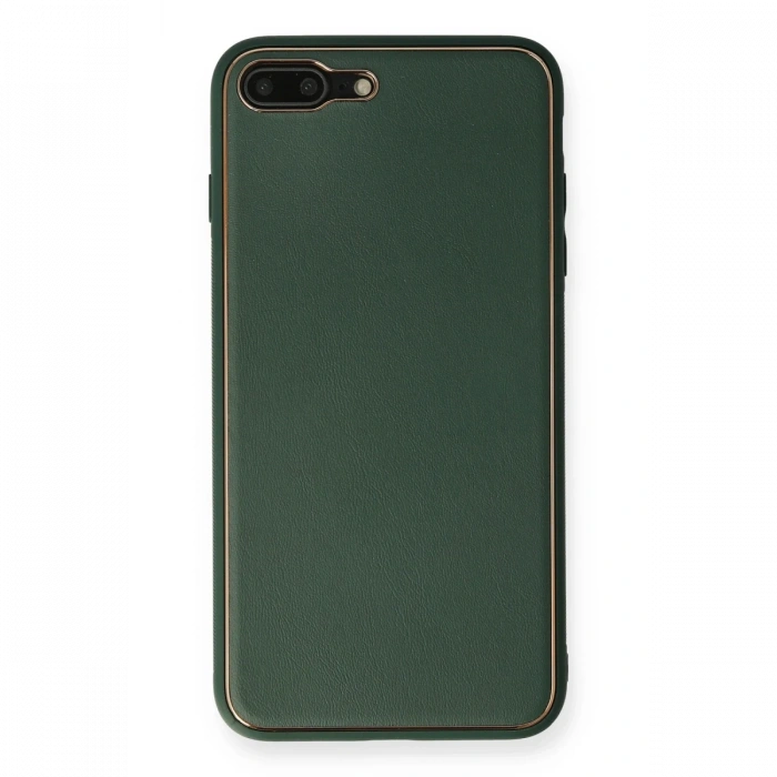 Newface iPhone 8 Plus Kılıf Coco Deri Silikon Kapak - Yeşil