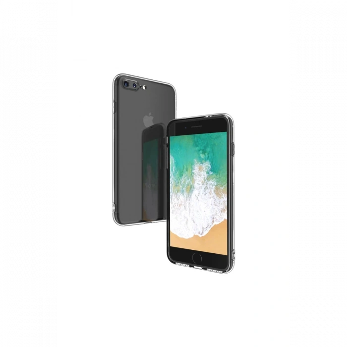 Newface iPhone 8 Plus Kılıf Deluxe 2mm Şeffaf Silikon