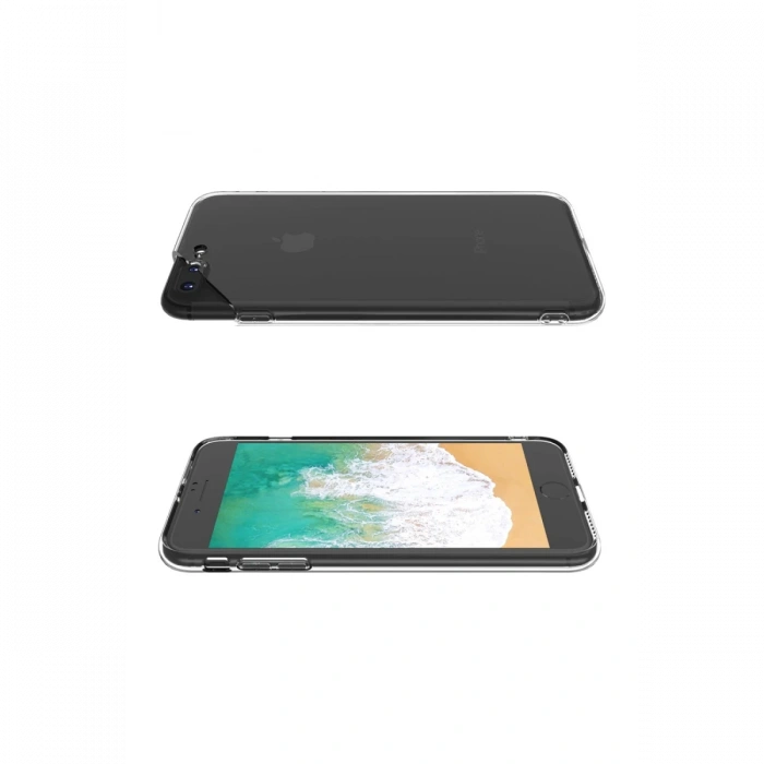 Newface iPhone 8 Plus Kılıf Deluxe 2mm Şeffaf Silikon