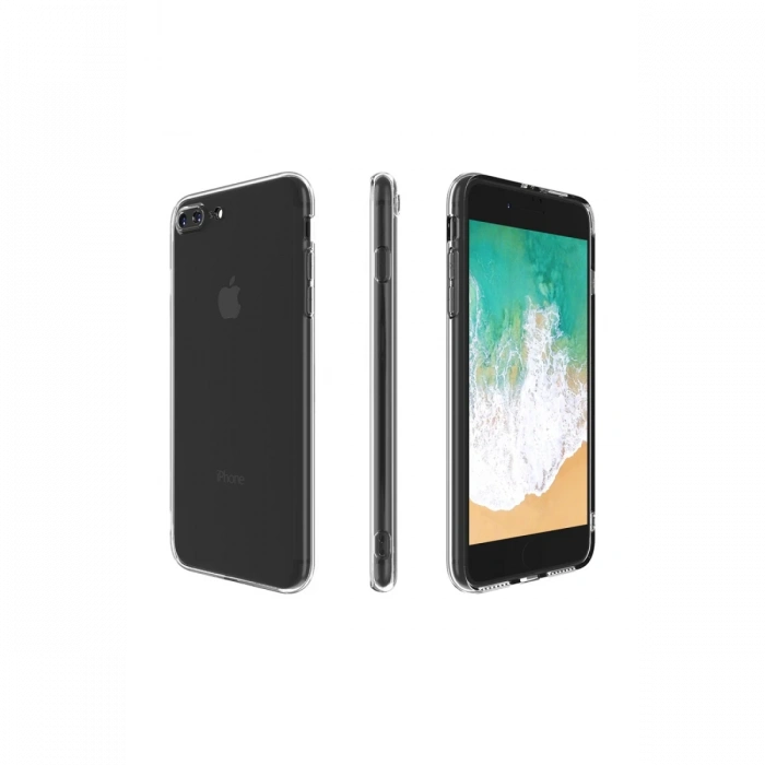Newface iPhone 8 Plus Kılıf Deluxe 2mm Şeffaf Silikon