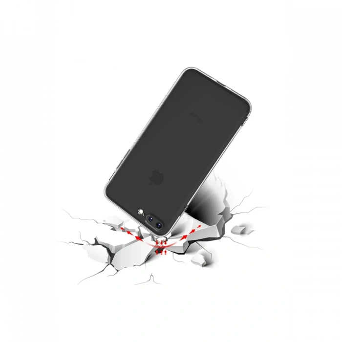 Newface iPhone 8 Plus Kılıf Deluxe 2mm Şeffaf Silikon
