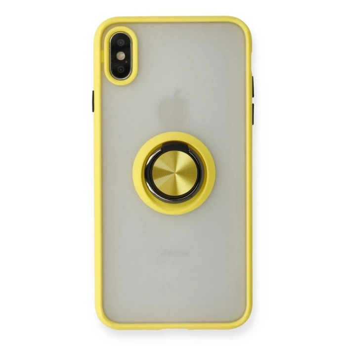 Newface iPhone X Kılıf Montreal Yüzüklü Silikon Kapak