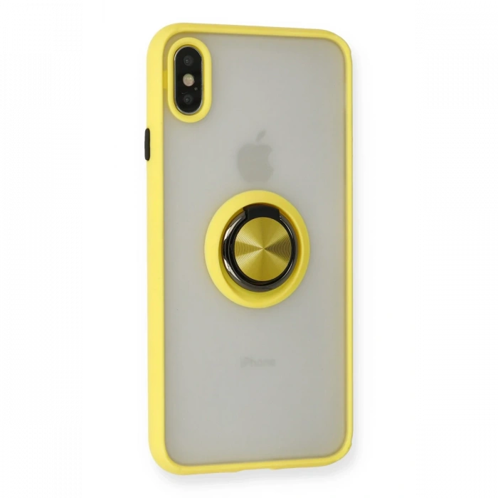 Newface iPhone X Kılıf Montreal Yüzüklü Silikon Kapak