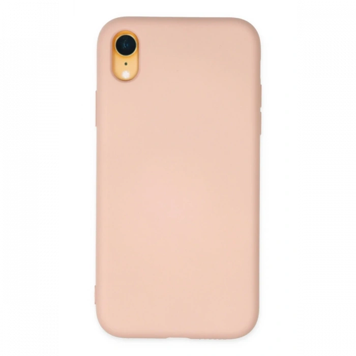 Newface iPhone XR Kılıf Nano içi Kadife Silikon - Pudra