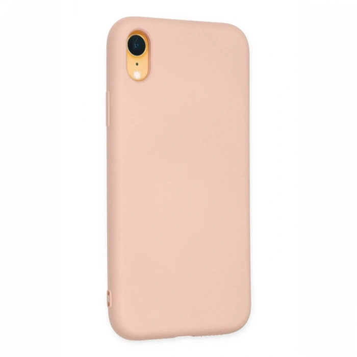 Newface iPhone XR Kılıf Nano içi Kadife Silikon - Pudra