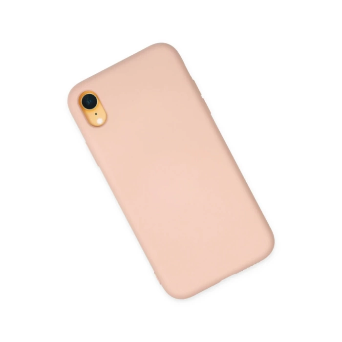 Newface iPhone XR Kılıf Nano içi Kadife Silikon - Pudra