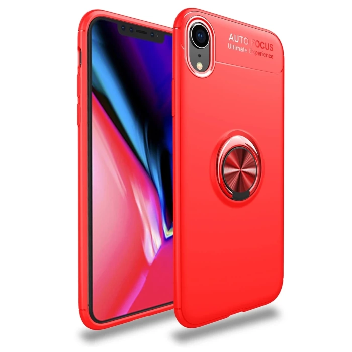 Newface iPhone XR Kılıf Range Yüzüklü Silikon
