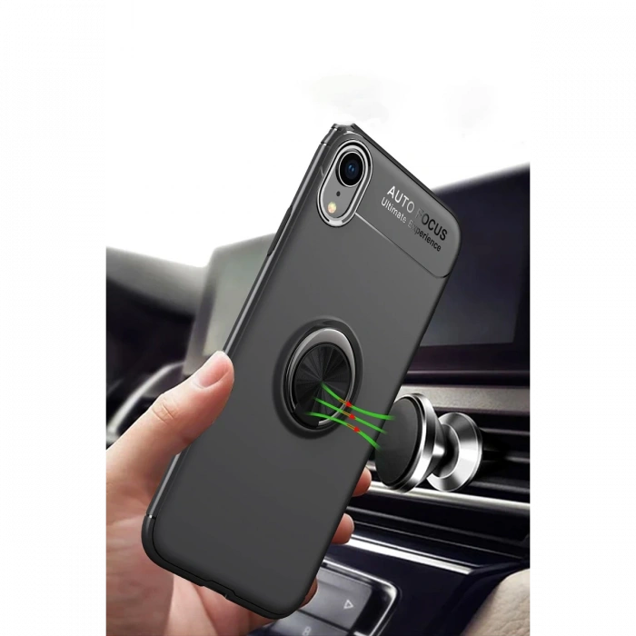Newface iPhone XR Kılıf Range Yüzüklü Silikon